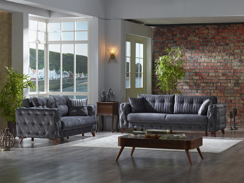 Lizbon 68" Wide Square Arm Convertible Loveseat - Gate FurnitureLoveseat