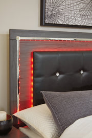 Lodanna Full Panel Bed with Mirrored Dresser in Gray - PKG003607