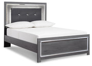 Lodanna Full Panel Bed with Mirrored Dresser in Gray - PKG003607