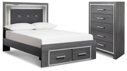 Lodanna Full Upholstered Panel Storage Bed and Chest - B214B62