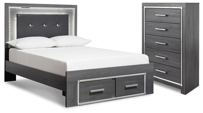 Lodanna Full Upholstered Panel Storage Bed and Chest - B214B62
