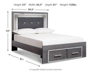 Lodanna Full Upholstered Panel Storage Bed and Chest - B214B62