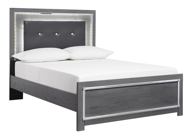 Lodanna Gray Full LED Panel Bed - Gate FurnitureFull Bed