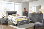 Lodanna Gray Full LED Storage Bed - Gate FurnitureFull Bed