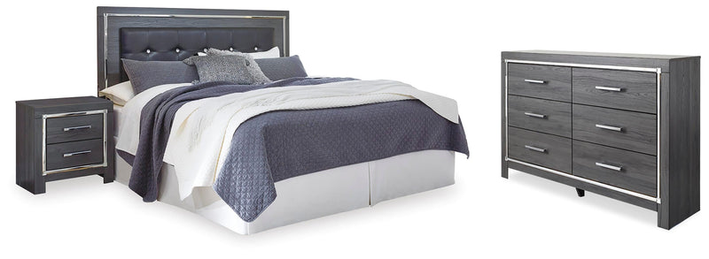 Lodanna Gray King/Cal King Panel Headboard, Dresser and Nightstand - B214B34