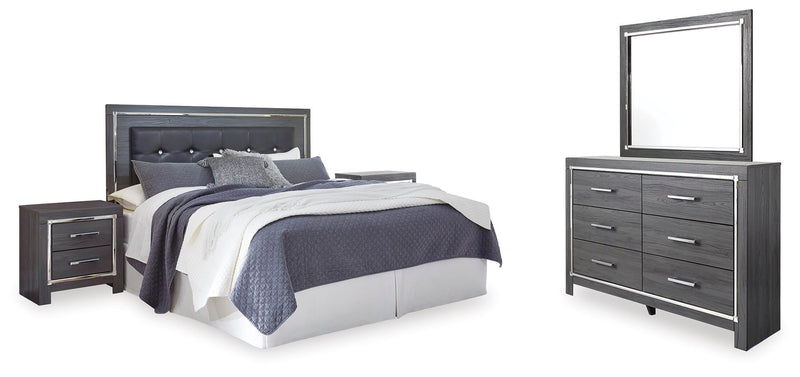 Lodanna Gray King/Cal King Panel Headboard, Dresser, Mirror and 2 Nightstands - B214B33
