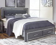 Lodanna Gray King Storage Bed, 2 Chests and 2 Nightstands - B214B58