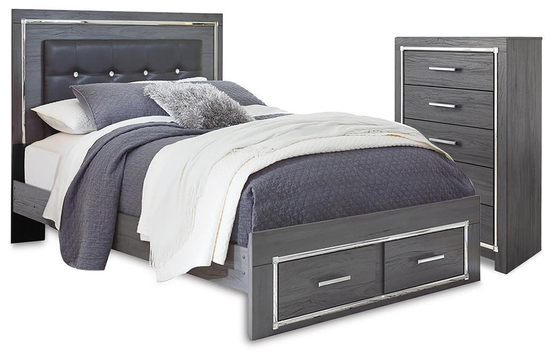 Lodanna Gray Queen Panel Storage Bed and Chest - B214B55