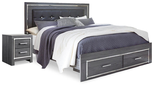 Lodanna Gray Queen Storage Bed and Nightstand - B214B44