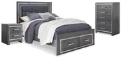 Lodanna Gray Queen Storage Bed, Chest and Nightstand - B214B41