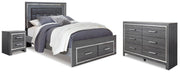 Lodanna Gray Queen Storage Bed, Dresser and Nightstand - B214B53