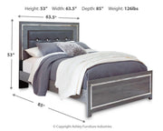 Lodanna Gray Queen Upholstered Panel Bed, Dresser, Mirror and 2 Nightstands - B214B36