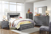 Lodanna Gray Youth LED Storage Bedroom Set - Gate FurnitureYouth Bedroom Set