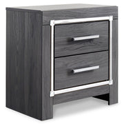 Lodanna King/California King Upholstered Panel Headboard Bed with Mirrored Dresser and 2 Nightstands in Gray - PKG003493