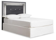 Lodanna King/California King Upholstered Panel Headboard Bed with Mirrored Dresser and Chest in Gray - PKG003494