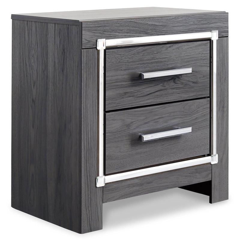 Lodanna King/California King Upholstered Panel Headboard Bed with Mirrored Dresser, Chest and 2 Nightstands in Gray - PKG003496