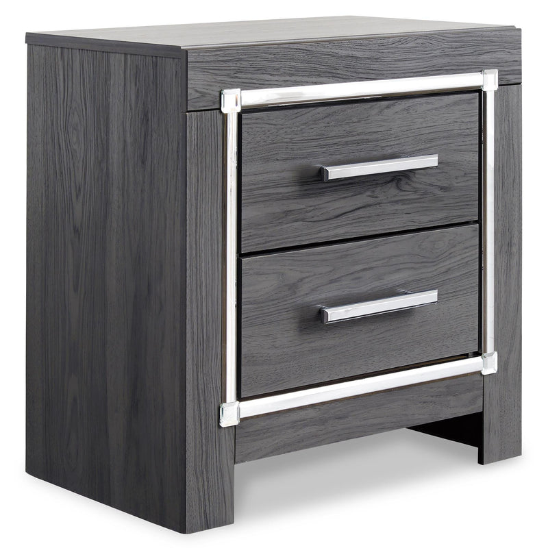 Lodanna King Panel Bed with Mirrored Dresser and 2 Nightstands in Gray - PKG003548
