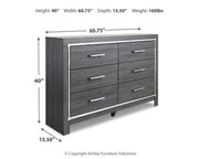 Lodanna Queen Panel Bed with 2 Storage Drawers with Dresser in Gray - PKG003581
