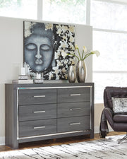 Lodanna Queen Panel Bed with 2 Storage Drawers with Dresser in Gray - PKG003581