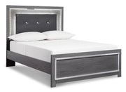 Lodanna Queen Panel Bed with Mirrored Dresser and Chest in Gray - PKG003597