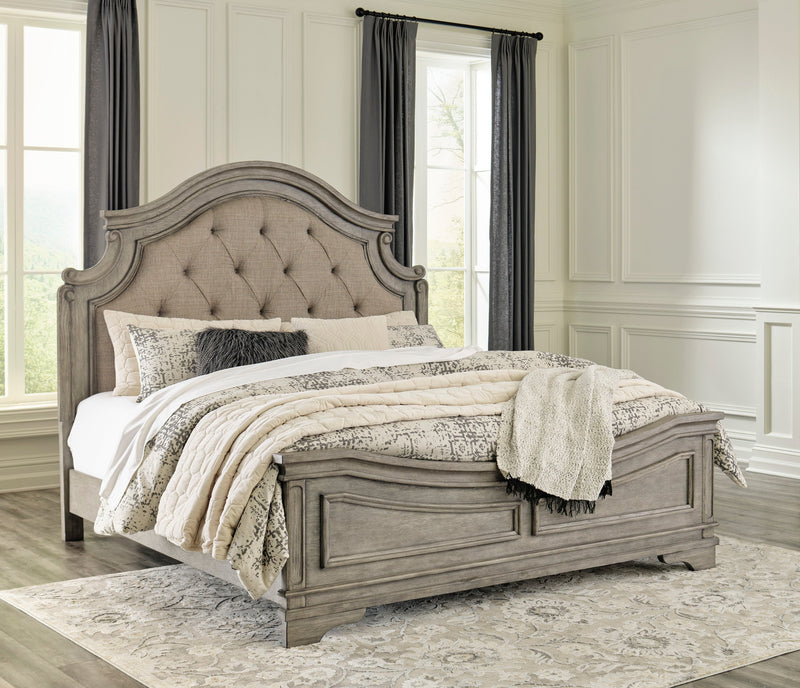 Lodenbay Antique Gray Upholstered Panel Bedroom Set - Gate FurnitureBedroom Set