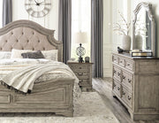 Lodenbay Antique Gray Upholstered Panel Bedroom Set - Gate FurnitureBedroom Set