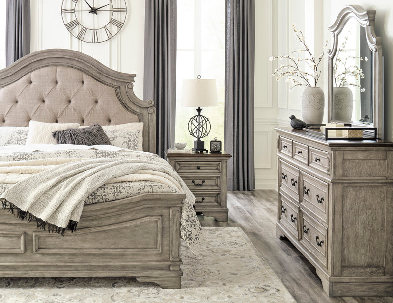 Lodenbay Antique Gray Upholstered Panel Bedroom Set - Gate FurnitureBedroom Set