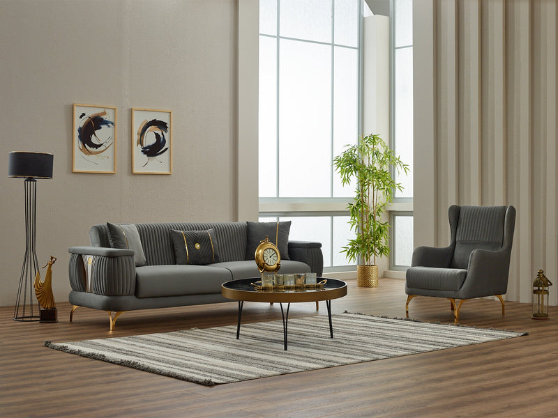 Loft 3-pieces (Sofa & Loveseat & Chair) Livingroom in Grey - 200-SIM-LOF-ANK152-321