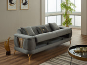 Loft 3-pieces (Sofa & Loveseat & Chair) Livingroom in Grey - 200-SIM-LOF-ANK152-321