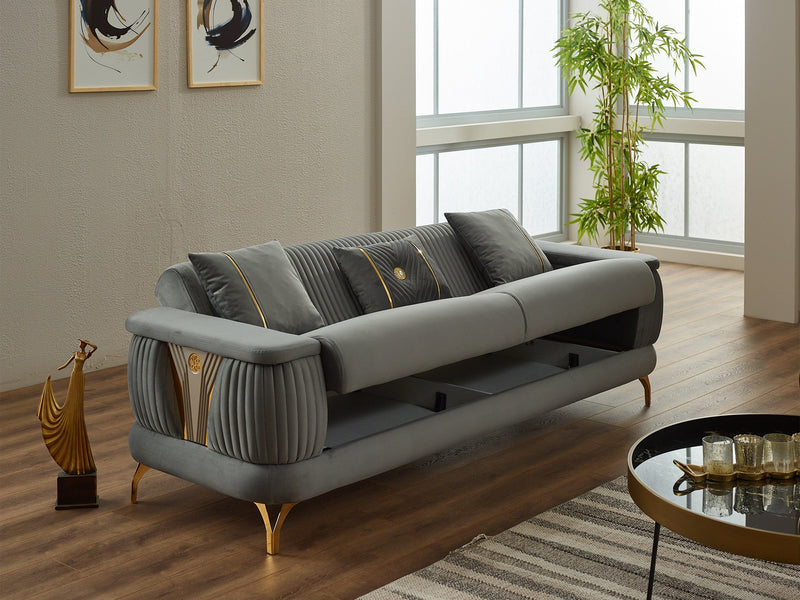 Loft 3-pieces (Sofa & Loveseat & Chair) Livingroom in Grey - 200-SIM-LOF-ANK152-321