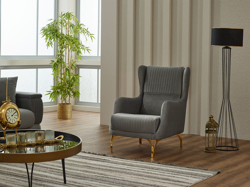Loft 3-pieces (Sofa & Loveseat & Chair) Livingroom in Grey - 200-SIM-LOF-ANK152-321