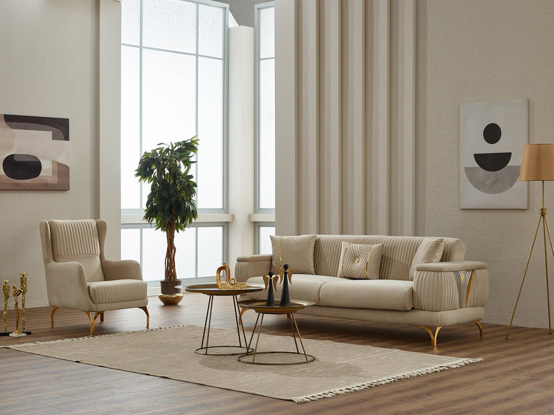 Loft 3-pieces (Sofa & Loveseat & Chair) Livingroom in Grey - 200-SIM-LOF-ANK152-321