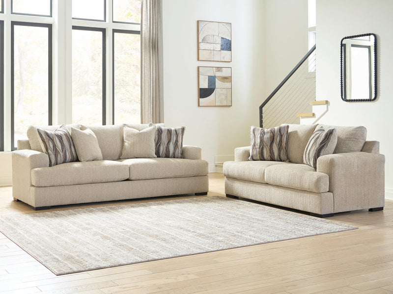 Lofwood Sofa and Loveseat in Oatmeal - PKG026538