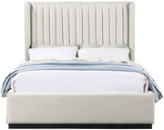 Logan Linen Textured Fabric Full Bed Beige - LoganBeige-F