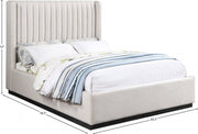 Logan Linen Textured Fabric Full Bed Beige - LoganBeige-F