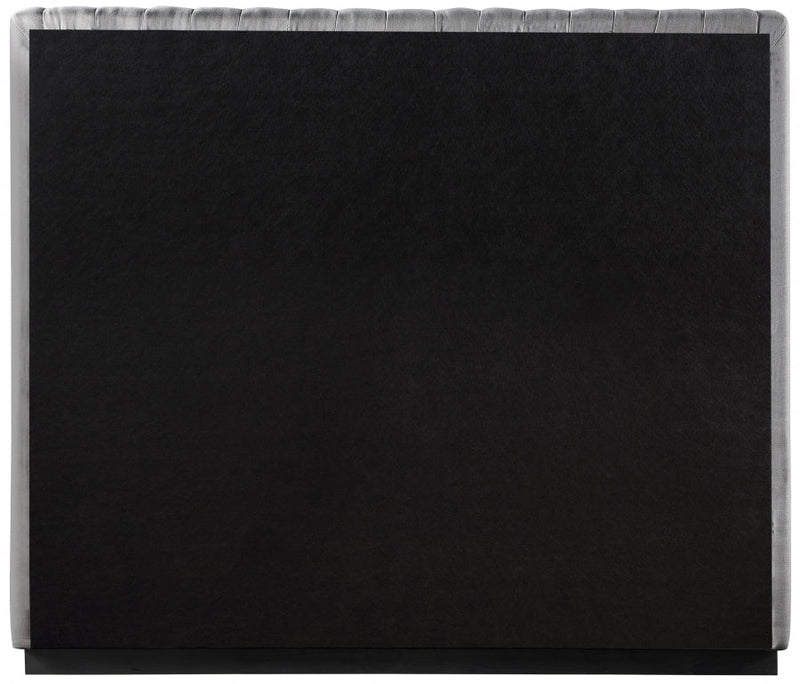 Logan Linen Textured Fabric Full Bed Grey - LoganGrey-F