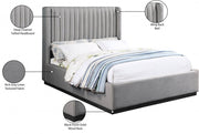 Logan Linen Textured Fabric Full Bed Grey - LoganGrey-F