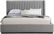 Logan Linen Textured Fabric King Bed Grey - Gate FurnitureKing Bed