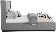 Logan Linen Textured Fabric King Bed Grey - Gate FurnitureKing Bed