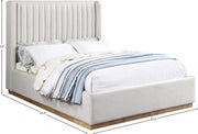 Logan Linen Textured Fabric Queen Bed Cream - Gate FurnitureQueen Bed