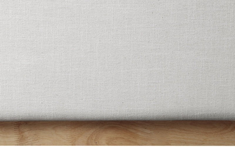 Logan Linen Textured Fabric Queen Bed Cream - Gate FurnitureQueen Bed