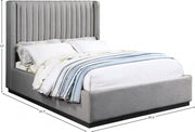 Logan Linen Textured Fabric Queen Bed Grey - Gate FurnitureQueen Bed