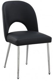 Logan Vegan Leather Upholstered Dining Chair in Black, Set of 2 - 999Black-C