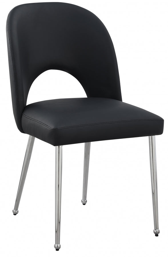 Logan Vegan Leather Upholstered Dining Chair in Black, Set of 2 - 999Black-C