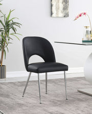 Logan Vegan Leather Upholstered Dining Chair in Black, Set of 2 - 999Black-C