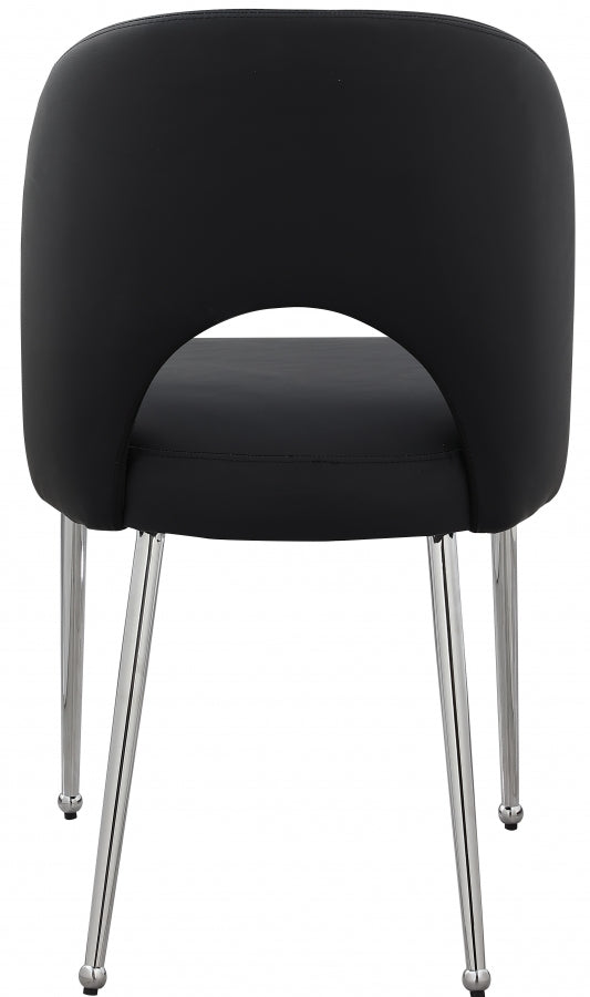 Logan Vegan Leather Upholstered Dining Chair in Black, Set of 2 - 999Black-C