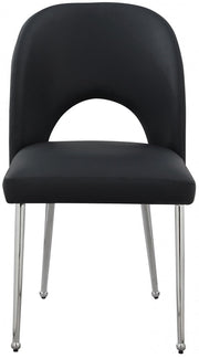 Logan Vegan Leather Upholstered Dining Chair in Black, Set of 2 - 999Black-C