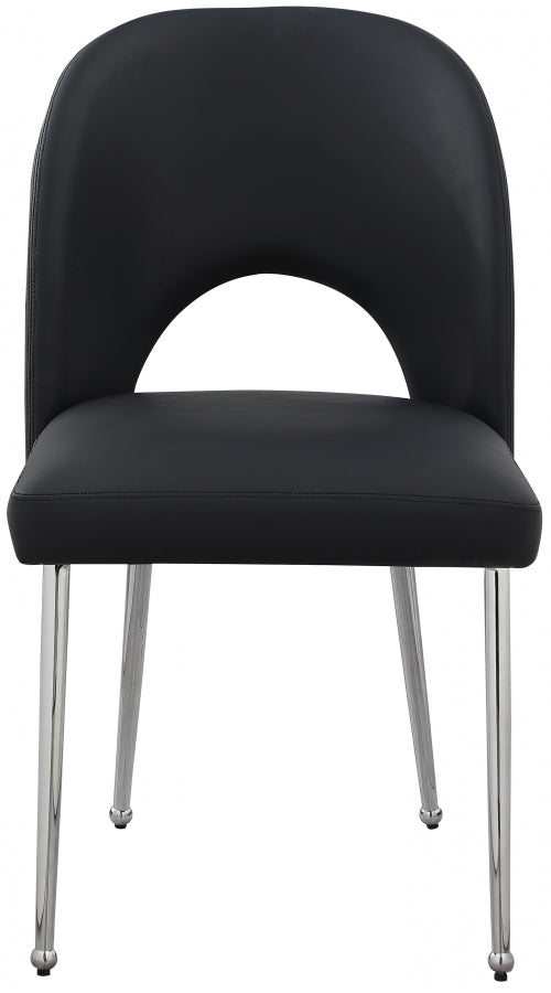 Logan Vegan Leather Upholstered Dining Chair in Black, Set of 2 - 999Black-C