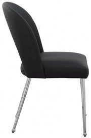 Logan Vegan Leather Upholstered Dining Chair in Black, Set of 2 - 999Black-C