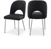 Logan Vegan Leather Upholstered Dining Chair in Black, Set of 2 - 999Black-C